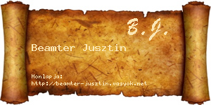 Beamter Jusztin névjegykártya